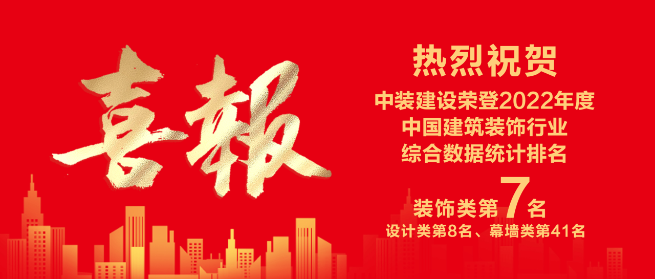 中装建设蝉联中国BET体育在线官方网站（中国）官方网站行业百强第七